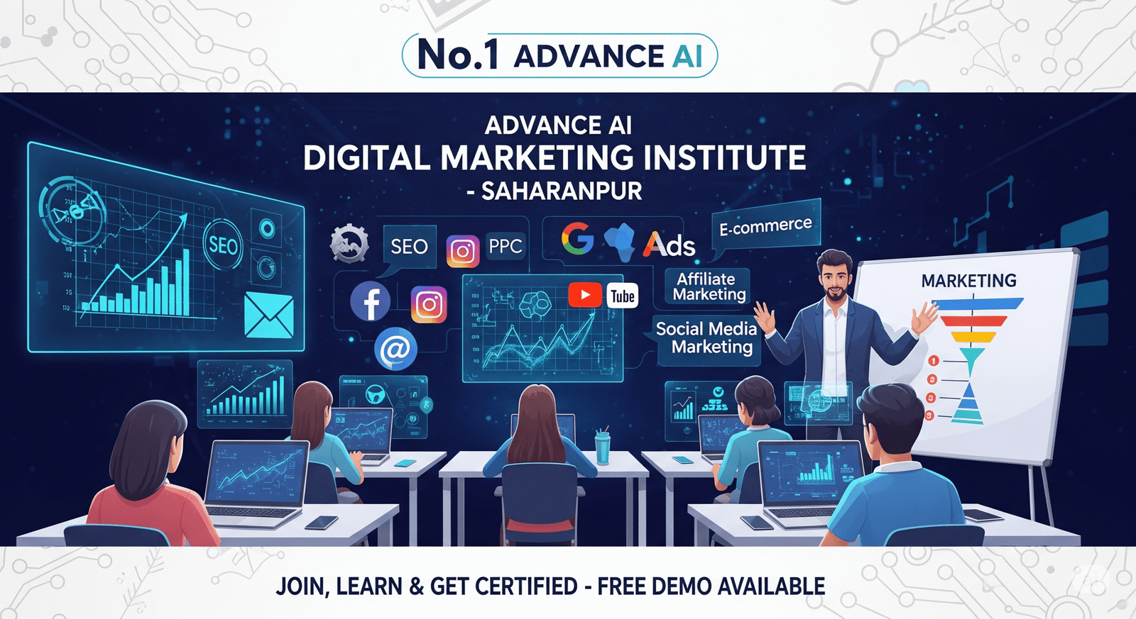# No.1 Advance AI Digital Marketing Institute Saharanpur – Learn & Get Certified